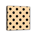 Polka Dots - Black on Sunset Orange Mini Canvas 4  x 4  (Stretched)