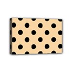 Polka Dots - Black on Sunset Orange Mini Canvas 6  x 4  (Stretched)