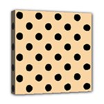 Polka Dots - Black on Sunset Orange Mini Canvas 8  x 8  (Stretched)