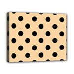 Polka Dots - Black on Sunset Orange Canvas 10  x 8  (Stretched)