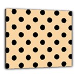 Polka Dots - Black on Sunset Orange Canvas 24  x 20  (Stretched)