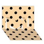 Polka Dots - Black on Sunset Orange I Love You 3D Greeting Card (7x5)