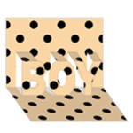 Polka Dots - Black on Sunset Orange BOY 3D Greeting Card (7x5)