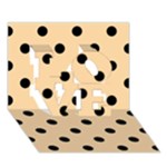 Polka Dots - Black on Sunset Orange LOVE 3D Greeting Card (7x5)
