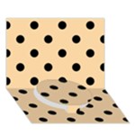 Polka Dots - Black on Sunset Orange Circle Bottom 3D Greeting Card (7x5)