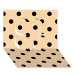 Polka Dots - Black on Sunset Orange Clover 3D Greeting Card (7x5)