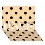Polka Dots - Black on Sunset Orange HOPE 3D Greeting Card (7x5)