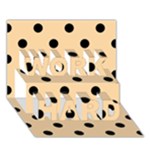 Polka Dots - Black on Sunset Orange WORK HARD 3D Greeting Card (7x5)
