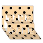 Polka Dots - Black on Sunset Orange TAKE CARE 3D Greeting Card (7x5)