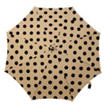 Polka Dots - Black on Sunset Orange Hook Handle Umbrella (Medium)