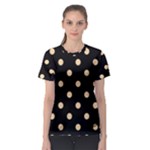 Polka Dots - Sunset Orange on Black Women s Sport Mesh Tee