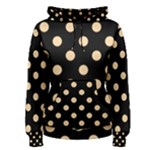 Polka Dots - Sunset Orange on Black Women s Pullover Hoodie