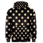 Polka Dots - Sunset Orange on Black Men s Zipper Hoodie