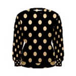 Polka Dots - Sunset Orange on Black Women s Sweatshirt