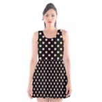 Polka Dots - Sunset Orange on Black Scoop Neck Skater Dress