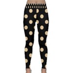 Polka Dots - Sunset Orange on Black Yoga Leggings