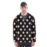 Polka Dots - Sunset Orange on Black Hooded Wind Breaker (Men)