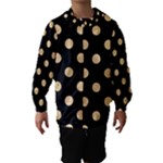 Polka Dots - Sunset Orange on Black Hooded Wind Breaker (Kids)