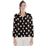 Polka Dots - Sunset Orange on Black Wind Breaker (Women)