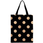 Polka Dots - Sunset Orange on Black Zipper Classic Tote Bag