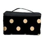 Polka Dots - Sunset Orange on Black Cosmetic Storage Case
