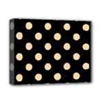 Polka Dots - Sunset Orange on Black Deluxe Canvas 14  x 11  (Stretched)