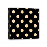 Polka Dots - Sunset Orange on Black Mini Canvas 4  x 4  (Stretched)