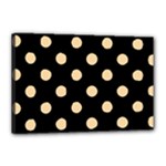 Polka Dots - Sunset Orange on Black Canvas 18  x 12  (Stretched)