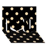 Polka Dots - Sunset Orange on Black I Love You 3D Greeting Card (7x5)