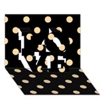 Polka Dots - Sunset Orange on Black LOVE 3D Greeting Card (7x5)