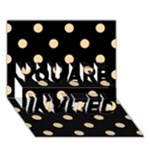 Polka Dots - Sunset Orange on Black YOU ARE INVITED 3D Greeting Card (7x5)