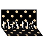 Polka Dots - Sunset Orange on Black BEST BRO 3D Greeting Card (8x4)