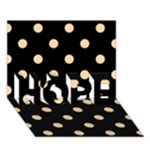 Polka Dots - Sunset Orange on Black HOPE 3D Greeting Card (7x5)