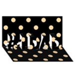 Polka Dots - Sunset Orange on Black #1 DAD 3D Greeting Card (8x4)