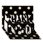 Polka Dots - Sunset Orange on Black THANK YOU 3D Greeting Card (7x5)