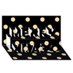 Polka Dots - Sunset Orange on Black Merry Xmas 3D Greeting Card (8x4)