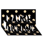 Polka Dots - Sunset Orange on Black Laugh Live Love 3D Greeting Card (8x4)