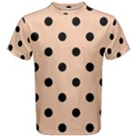 Polka Dots - Black on Apricot Orange Men s Cotton Tee