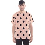 Polka Dots - Black on Apricot Orange Men s Sport Mesh Tee