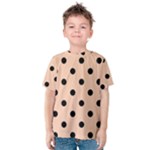 Polka Dots - Black on Apricot Orange Kid s Cotton Tee