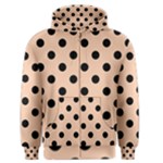 Polka Dots - Black on Apricot Orange Men s Zipper Hoodie