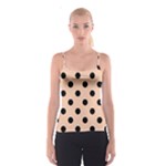 Polka Dots - Black on Apricot Orange Spaghetti Strap Top