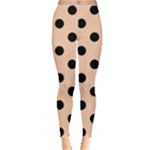 Polka Dots - Black on Apricot Orange Women s Leggings