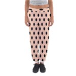 Polka Dots - Black on Apricot Orange Women s Jogger Sweatpants