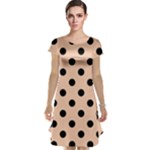 Polka Dots - Black on Apricot Orange Cap Sleeve Nightdress