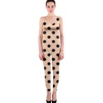 Polka Dots - Black on Apricot Orange OnePiece Catsuit