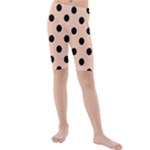 Polka Dots - Black on Apricot Orange Kid s Mid Length Swim Shorts