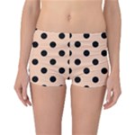 Polka Dots - Black on Apricot Orange Reversible Boyleg Bikini Bottoms