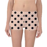 Polka Dots - Black on Apricot Orange Boyleg Bikini Bottoms