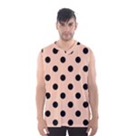 Polka Dots - Black on Apricot Orange Men s Basketball Tank Top